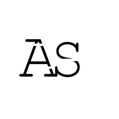 Monogram design elements, graceful template.elegant logo design. AS logo line art monogram. Letter AS on a white background. Letter AS vector logo. Business sign, identity, label, badge