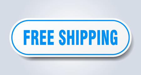 free shipping sign. free shipping rounded blue sticker. free shipping
