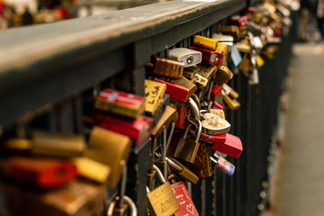Love padlocks on Bridge