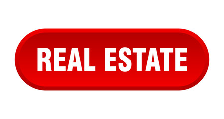 real estate button. real estate rounded red sign. real estate
