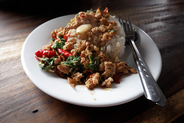 Recommended menu of Thailand Basil Minced Pork Rice