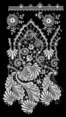 Black and white lace, border flowers, fashion style, decoration element, pattern for every backdrop.