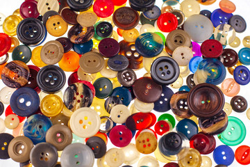 Plastic buttons, Colorful buttons background,