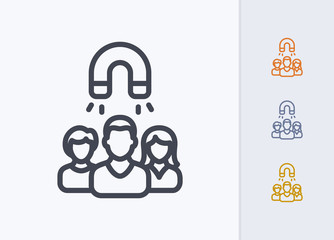 User Group & Magnet - Pastel Stroke Icons