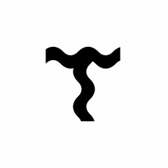 Vector Wave Heat Logo Letter T