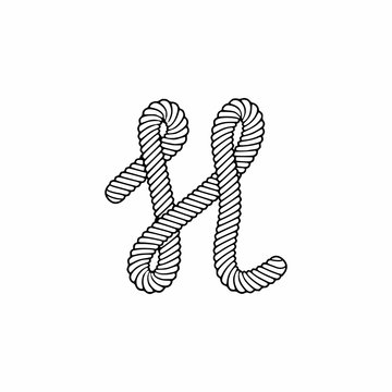 Vector Rope Logo Letter H