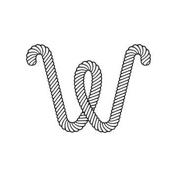 Vector Rope Logo Letter W