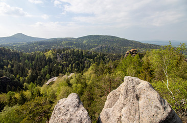 Fototapeta na wymiar Zittauer Gebirge Blick Dackel - Jonsdorf 1 