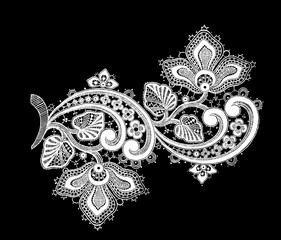 Black and white lace, border flowers, fashion style, decoration element, pattern for every backdrop.