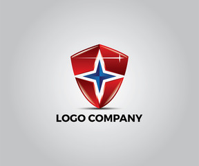 Star shield logo concept design. Symbol graphic template element vector. Star shield logo concept design. 