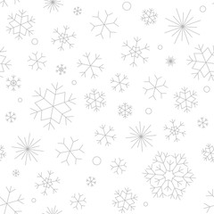 Christmas seamless background with Snowflakes. White background.