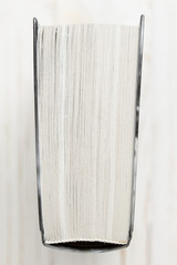 Top view hard cover book with white background