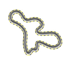 Gray custom made race track map with shadow isolated on white background