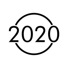 Logotipo 2020 sobre circulo en color negro