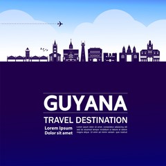 Guyana travel destination grand vector illustration.