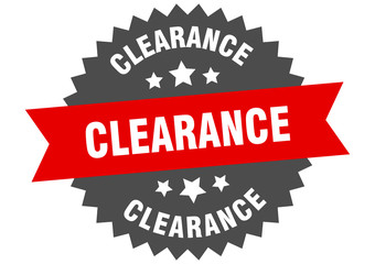 clearance sign. clearance red-black circular band label - obrazy, fototapety, plakaty