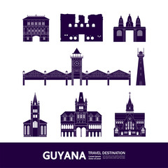 Obraz premium Guyana travel destination grand vector illustration.
