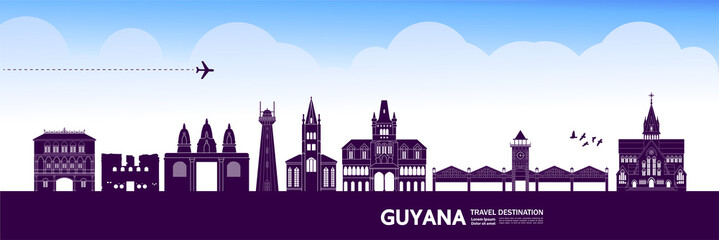 Obraz premium Guyana travel destination grand vector illustration.