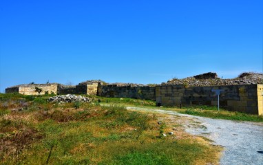 Fototapeta na wymiar Ruins of Histria Fortress, Constanta County - Romania 29.Aug.2018. The Histria fortress was the oldest certified city on the current territory of Romania 630 BC.