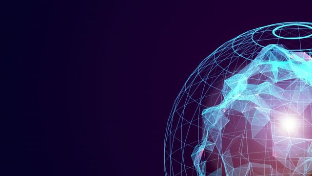 Motion loop intro copy space for digital innovation technology future fintech business abstract concept in international world global communication network blockchain decentralize linkage transaction