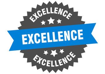 excellence sign. excellence blue-black circular band label