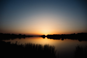 sunset on the lake