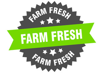 farm fresh sign. farm fresh green-black circular band label