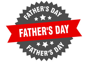 Obraz premium father's day sign. father's day red-black circular band label