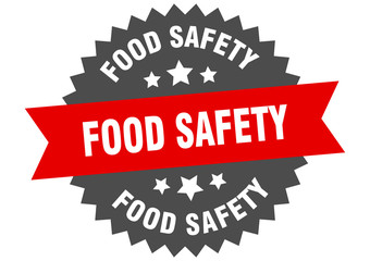 food safety sign. food safety red-black circular band label