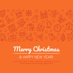 Merry christmas and happy new year social media banner layout