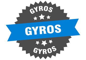 gyros sign. gyros blue-black circular band label