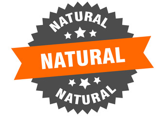 natural sign. natural orange-black circular band label