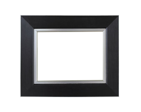 Black photo frame isolated on a white background