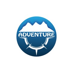 Mountain adventure logo design. Compass icon symbol