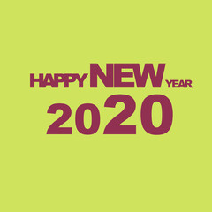 Happy New Year 2020 Text Design Patter, Vector illustration.