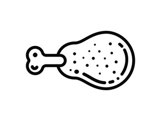Chicken Leg Icon Food Meat line art