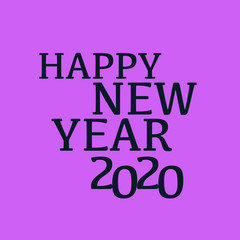 Happy New Year 2020 Text Design Patter, Vector illustration.