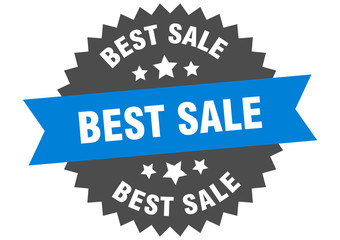 best sale sign. best sale blue-black circular band label