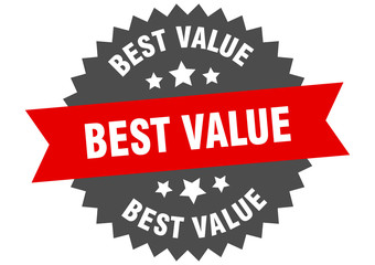 Obraz premium best value sign. best value red-black circular band label