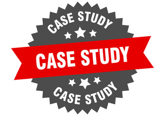 case study sign. case study red-black circular band label