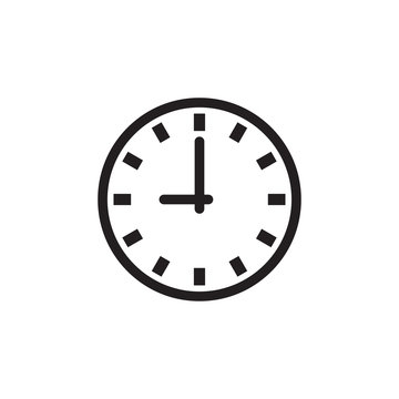 clock icon trendy flat design
