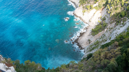 View from above on the west coast of Zakynthos