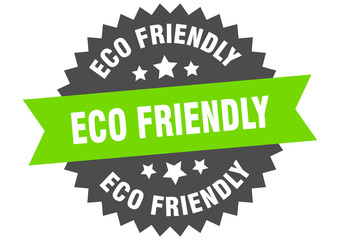 eco friendly sign. eco friendly green-black circular band label