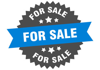 Fototapeta premium for sale sign. for sale blue-black circular band label