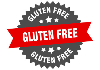 Obraz premium gluten free sign. gluten free red-black circular band label