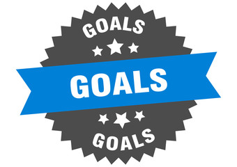 goals sign. goals blue-black circular band label