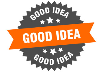 Fototapeta premium good idea sign. good idea orange-black circular band label