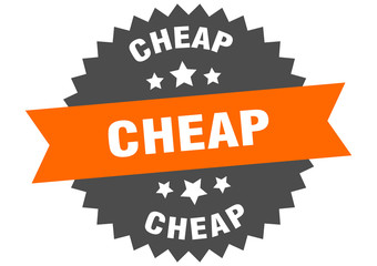 cheap sign. cheap orange-black circular band label