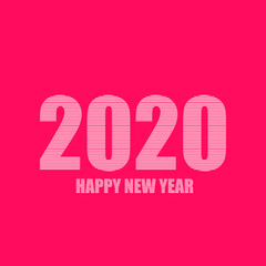 Happy New Year 2020 Text Design Patter, Vector illustration.