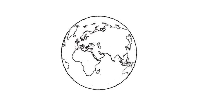 2d animation of globe planet earth 